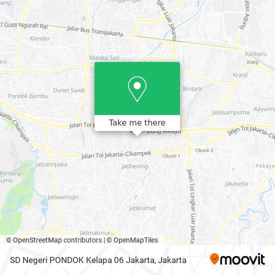SD Negeri PONDOK Kelapa 06 Jakarta map