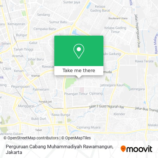 Perguruan Cabang Muhammadiyah Rawamangun map