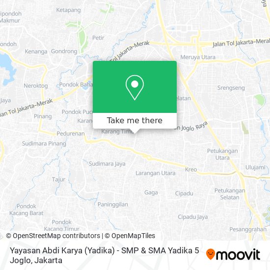 Yayasan Abdi Karya (Yadika) - SMP & SMA Yadika 5 Joglo map