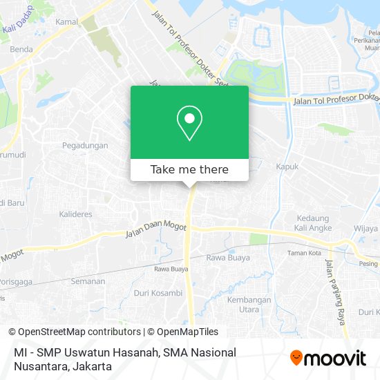 MI - SMP Uswatun Hasanah, SMA Nasional Nusantara map