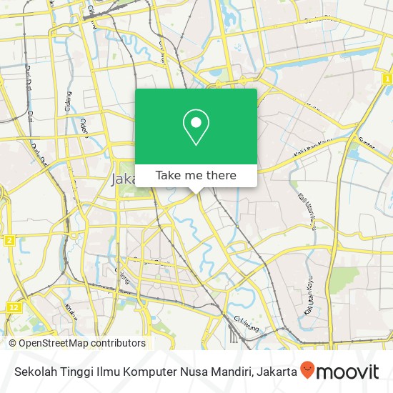 Sekolah Tinggi Ilmu Komputer Nusa Mandiri map