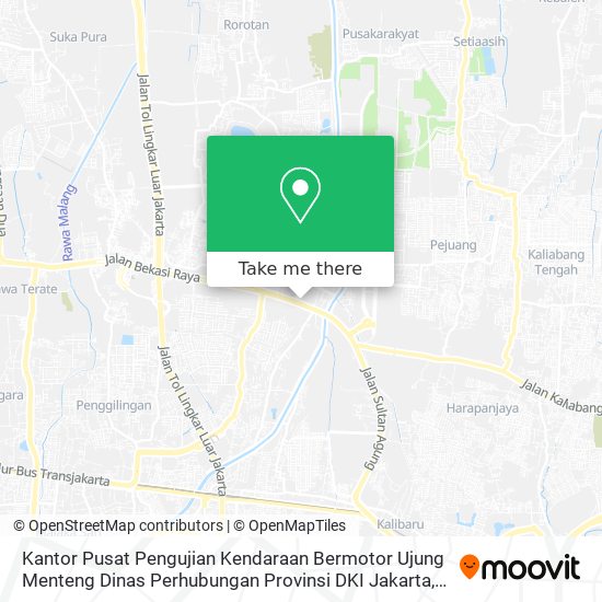 Kantor Pusat Pengujian Kendaraan Bermotor Ujung Menteng Dinas Perhubungan Provinsi DKI Jakarta map