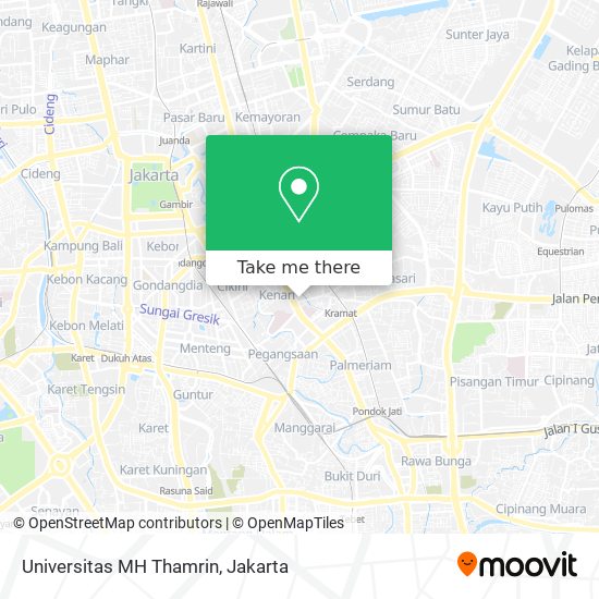 Universitas MH Thamrin map