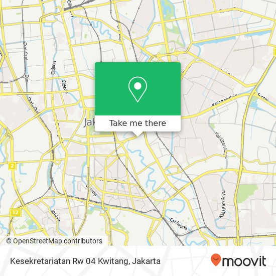 Kesekretariatan Rw 04 Kwitang map