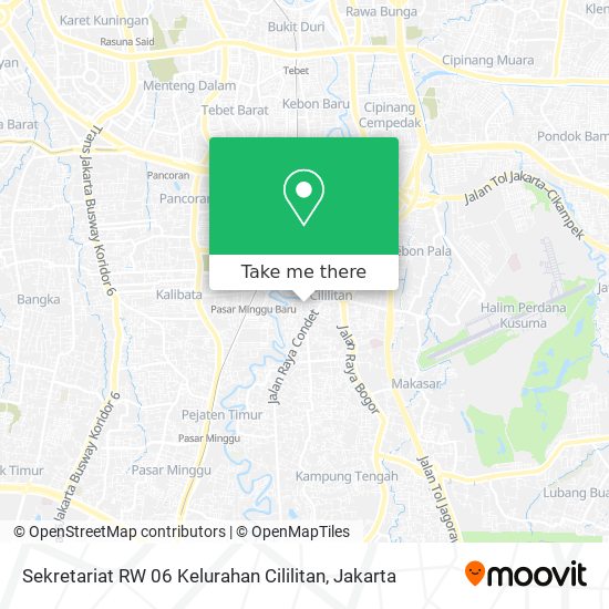 Sekretariat RW 06 Kelurahan Cililitan map