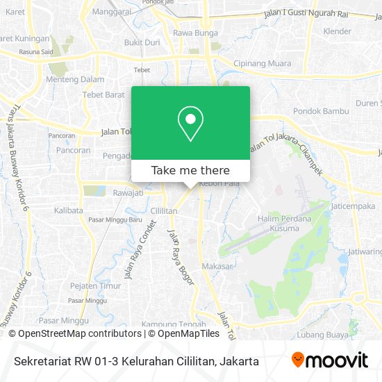 Sekretariat RW 01-3 Kelurahan Cililitan map