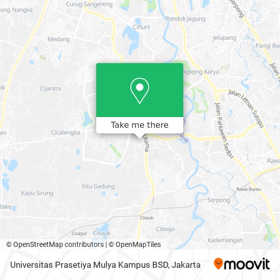 Universitas Prasetiya Mulya Kampus BSD map