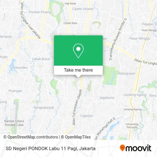 SD Negeri PONDOK Labu 11 Pagi map