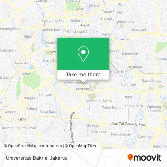 Universitas Bakrie map