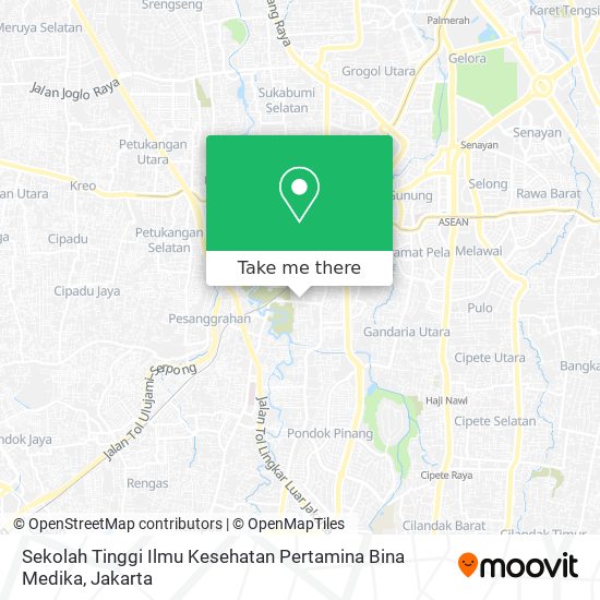 Sekolah Tinggi Ilmu Kesehatan Pertamina Bina Medika map