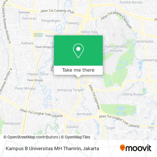 Kampus B Universitas MH Thamrin map