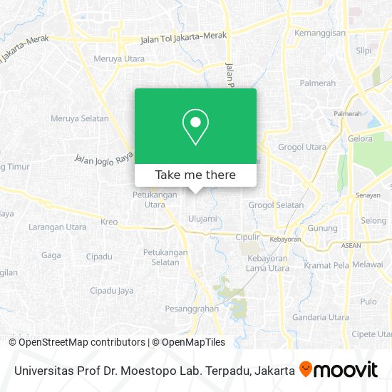 Universitas Prof Dr. Moestopo Lab. Terpadu map