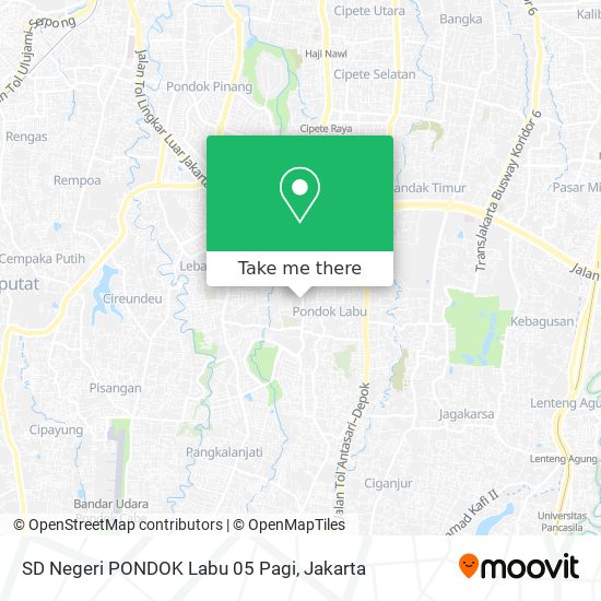 SD Negeri PONDOK Labu 05 Pagi map