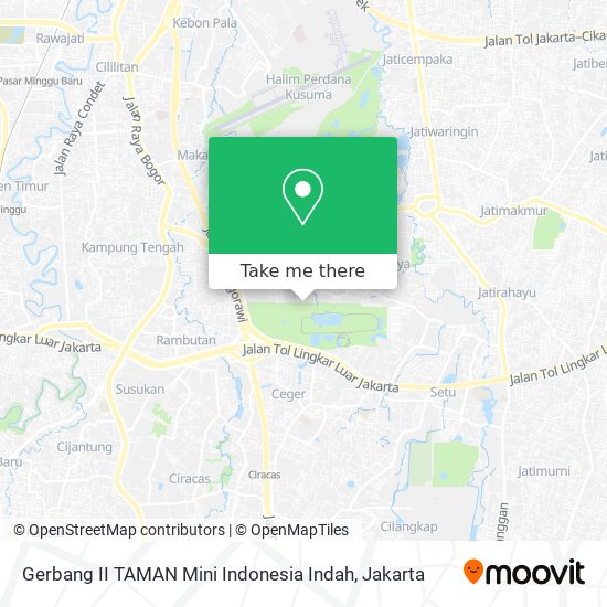 Gerbang II TAMAN Mini Indonesia Indah map