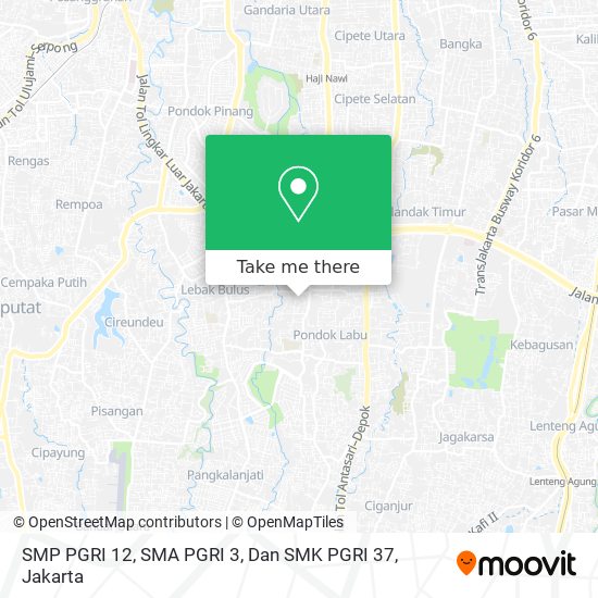 SMP PGRI 12, SMA PGRI 3, Dan SMK PGRI 37 map