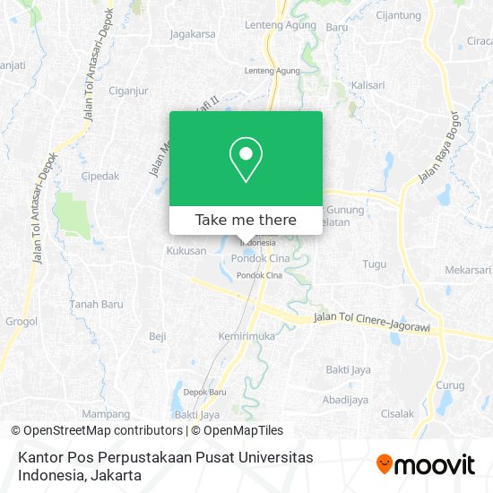 Kantor Pos Perpustakaan Pusat Universitas Indonesia map