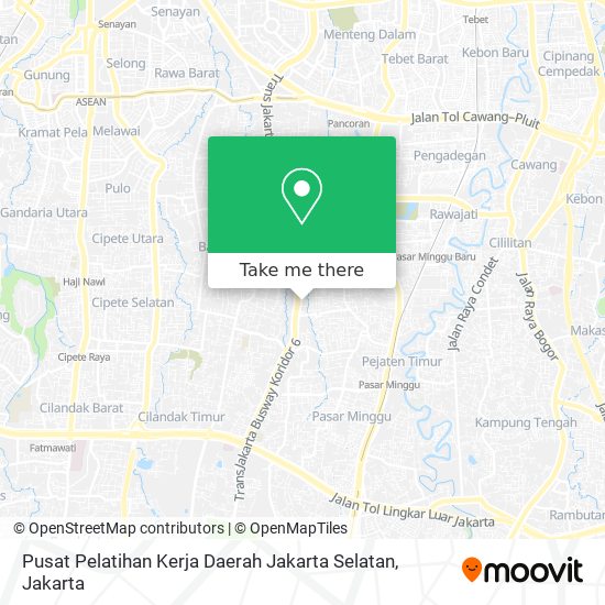 Pusat Pelatihan Kerja Daerah Jakarta Selatan map