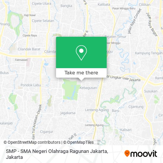 SMP - SMA Negeri Olahraga Ragunan Jakarta map