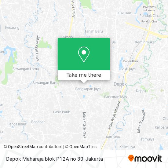 Depok Maharaja blok P12A no 30 map
