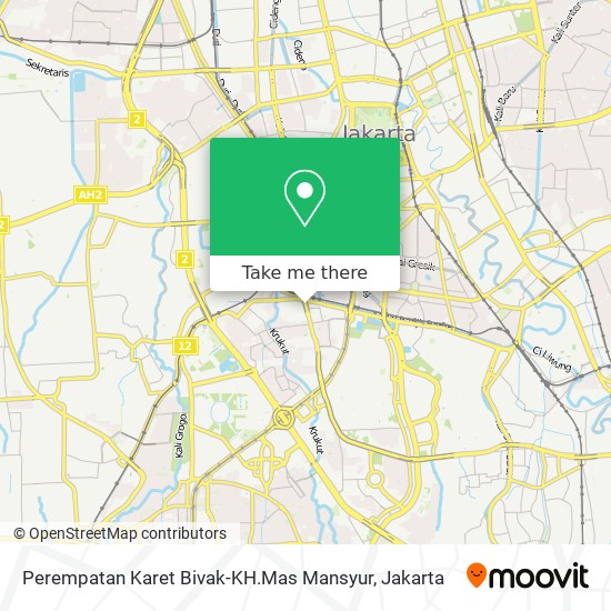 Perempatan Karet Bivak-KH.Mas Mansyur map