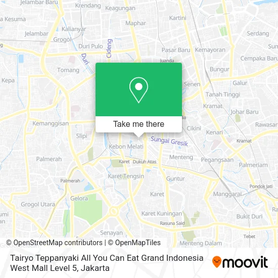 Tairyo Teppanyaki All You Can Eat Grand Indonesia West Mall Level 5 map