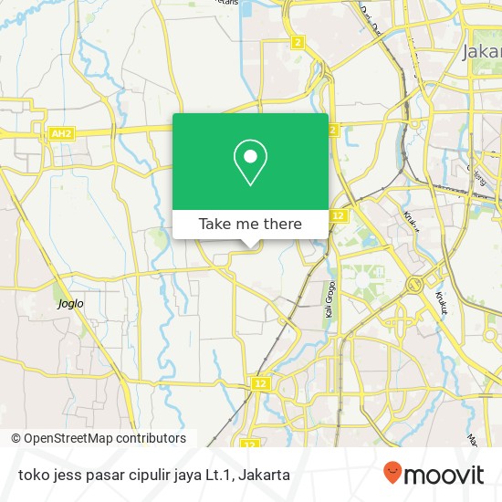 toko jess pasar cipulir jaya Lt.1 map