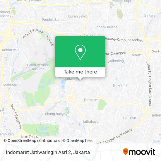Indomaret Jatiwaringin Asri 2 map
