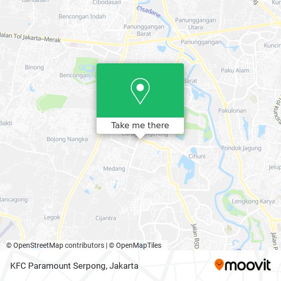 KFC Paramount Serpong map