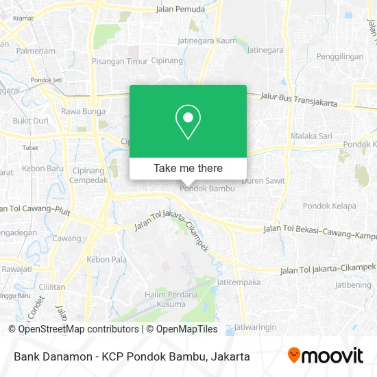 Bank Danamon - KCP Pondok Bambu map