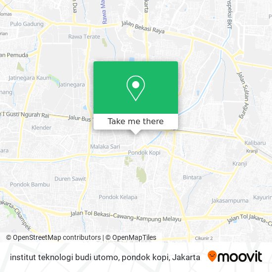 institut teknologi budi utomo, pondok kopi map