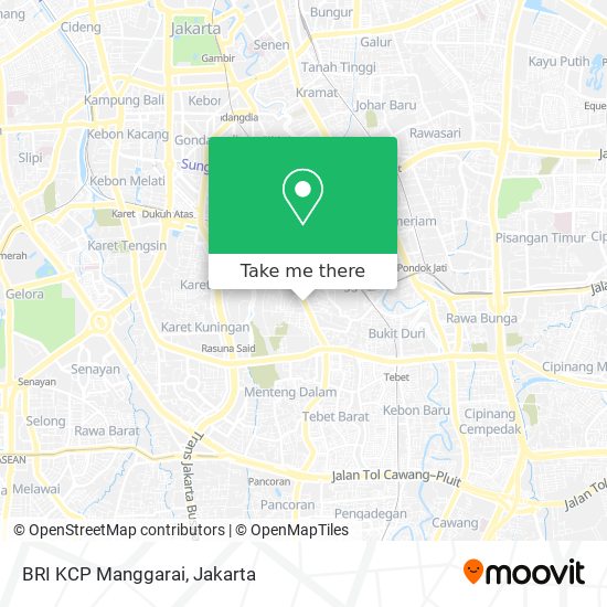 BRI KCP Manggarai map