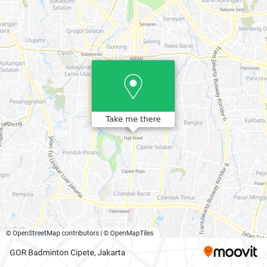 GOR Badminton Cipete map