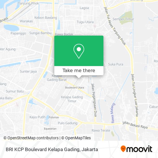 BRI KCP Boulevard Kelapa Gading map