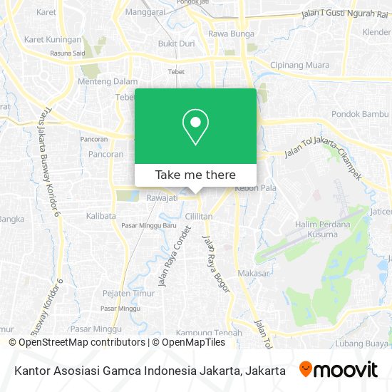 Kantor Asosiasi Gamca Indonesia Jakarta map