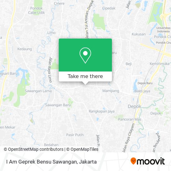 I Am Geprek Bensu Sawangan map