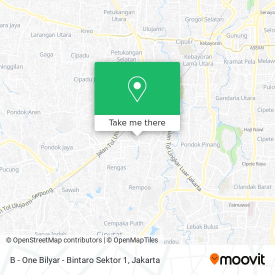 B - One Bilyar - Bintaro Sektor 1 map