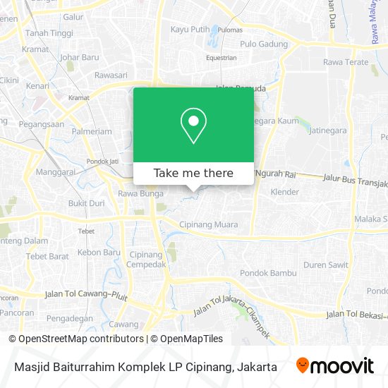 Masjid Baiturrahim Komplek LP Cipinang map