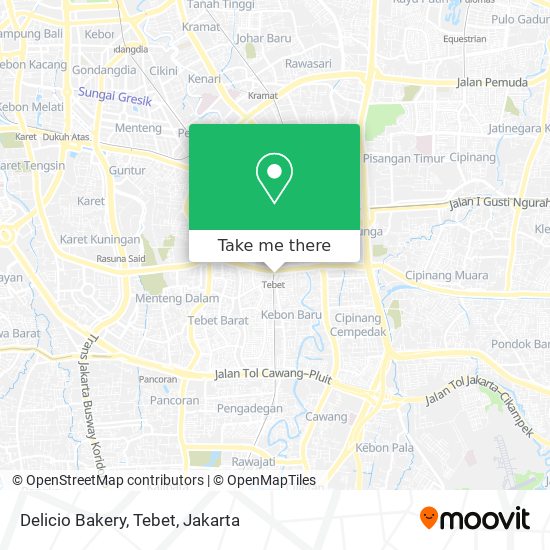 Delicio Bakery, Tebet map