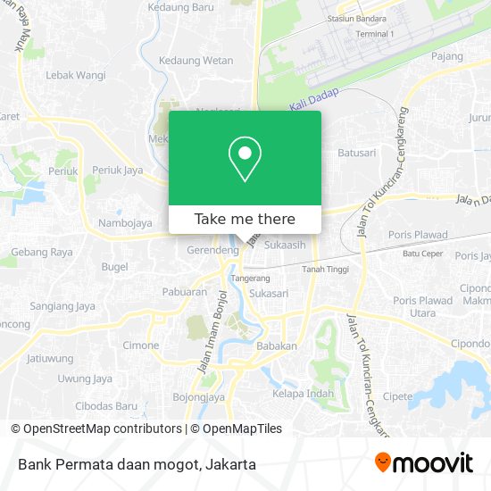 Bank Permata daan mogot map