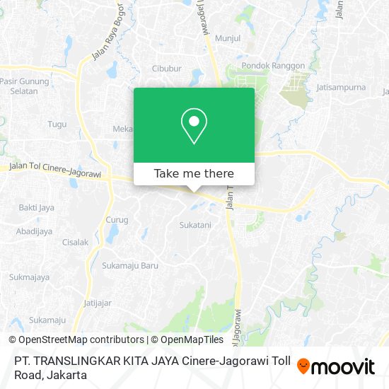 PT. TRANSLINGKAR KITA JAYA Cinere-Jagorawi Toll Road map