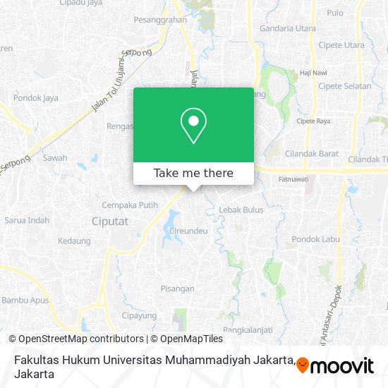 Fakultas Hukum Universitas Muhammadiyah Jakarta map