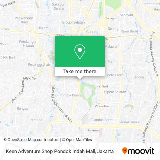Keen Adventure Shop Pondok Indah Mall map