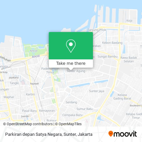 Parkiran depan Satya Negara, Sunter map