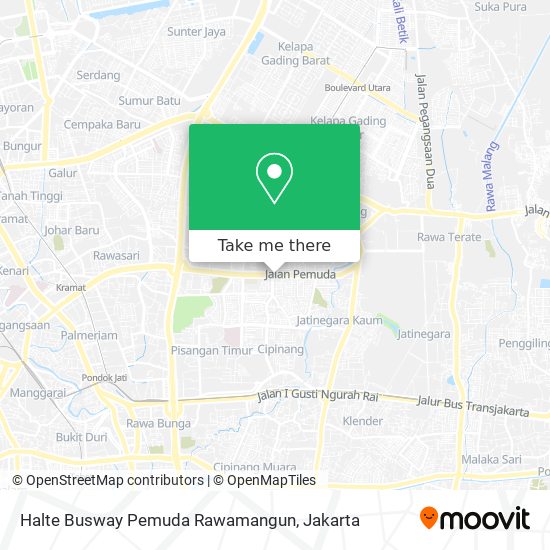 Halte Busway Pemuda Rawamangun map