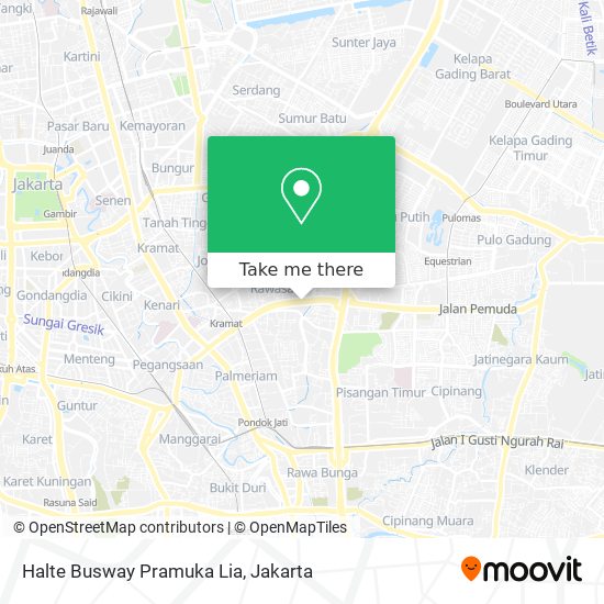 Halte Busway Pramuka Lia map