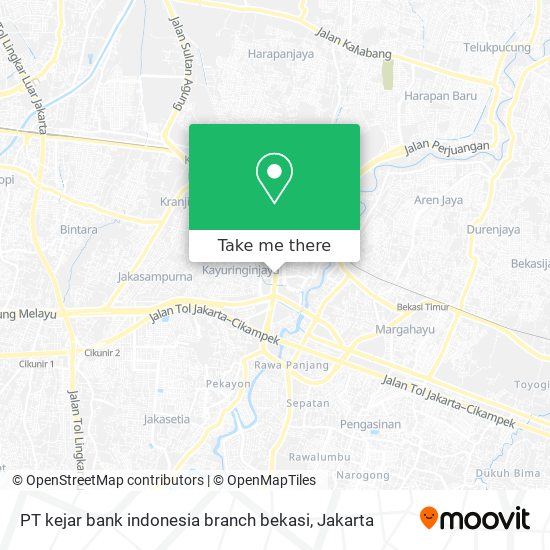PT kejar bank indonesia branch bekasi map