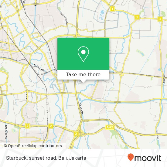 Starbuck, sunset road, Bali map