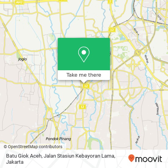 Batu Giok Aceh, Jalan Stasiun Kebayoran Lama map