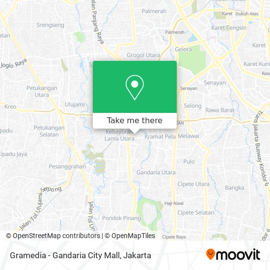 Gramedia - Gandaria City Mall map