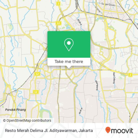 Resto Merah Delima Jl. Adityawarman map